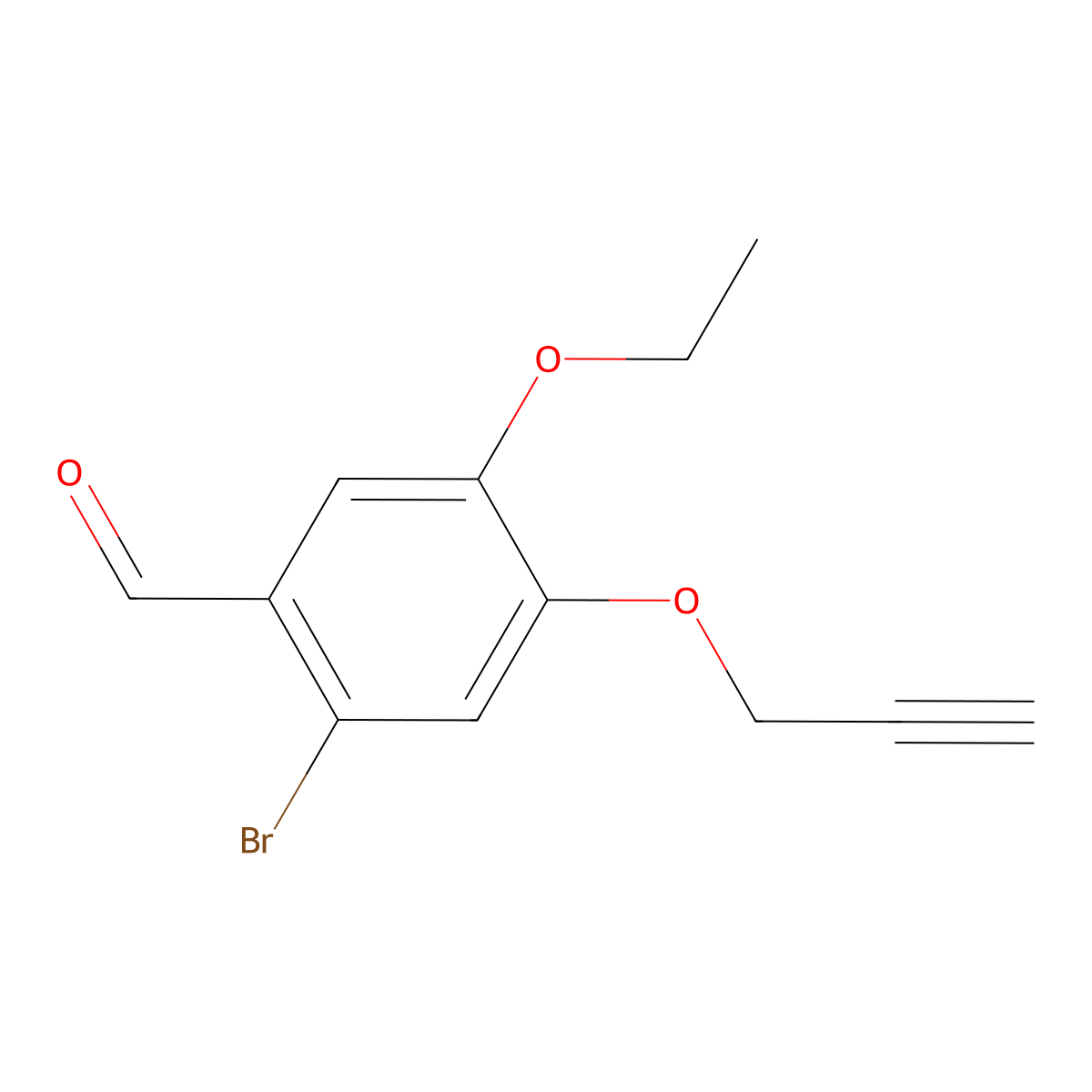 2-Bromo-5-ethoxy-4-(prop-2-yn-1-yloxy)benzaldehyde molecular structure, CAS 429621-52-3