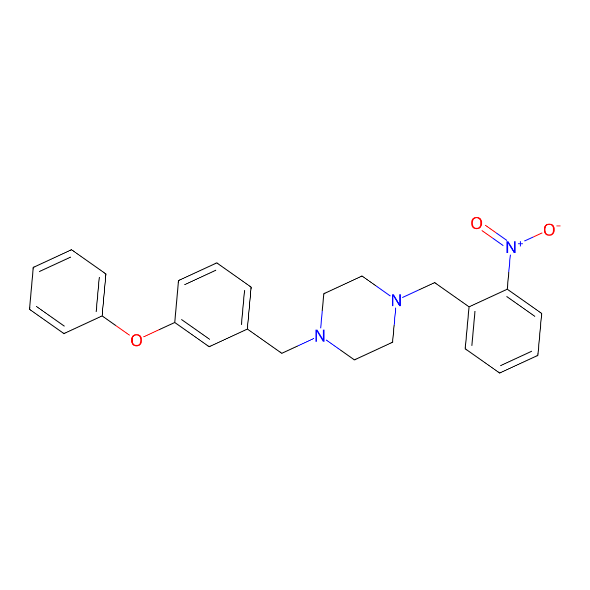 1-[(2-Nitrophenyl)methyl]-4-[(3-phenoxyphenyl)methyl]piperazine molecular structure, CAS 429621-57-8