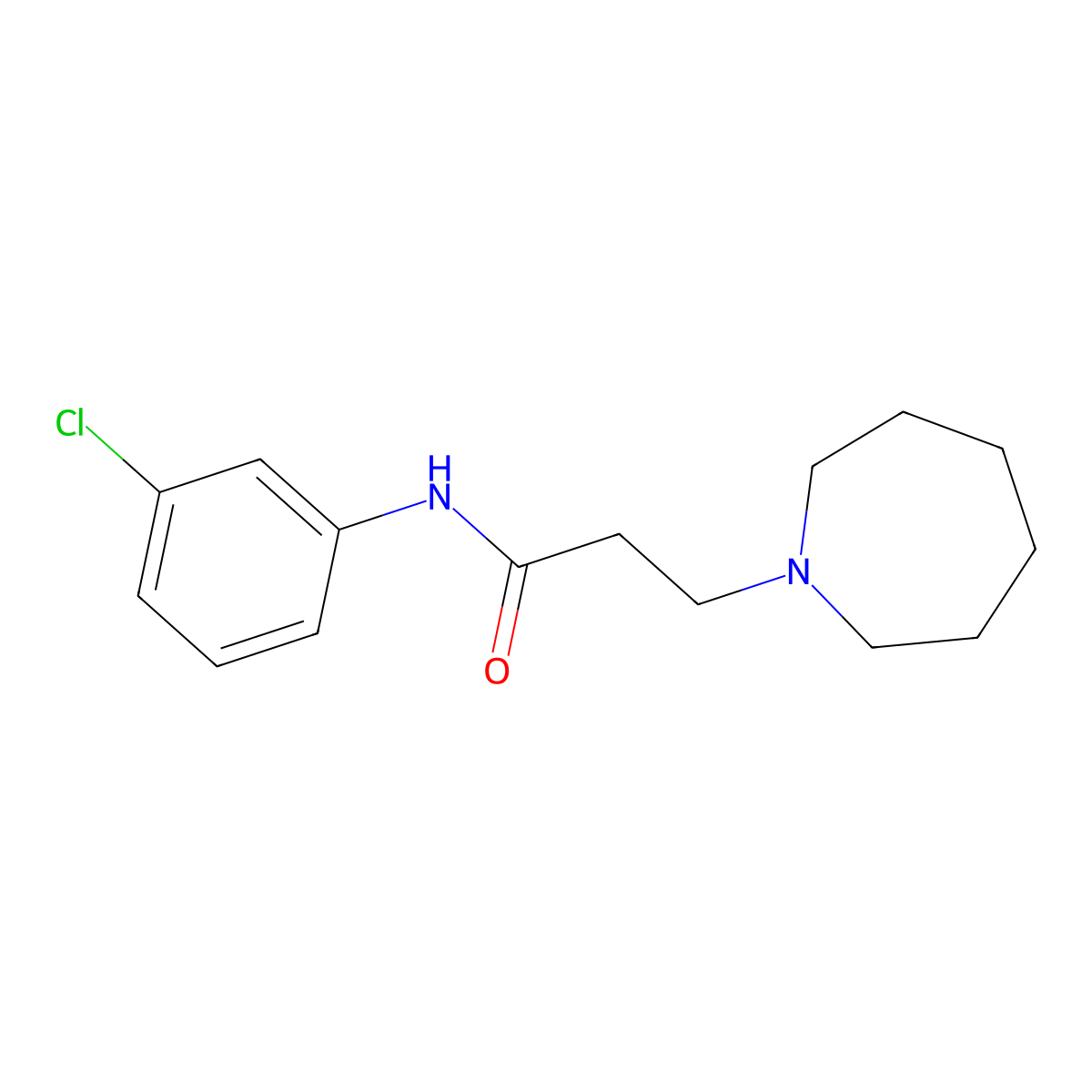 3-(azepan-1-yl)-N-(3-chlorophenyl)propanamide molecular structure, CAS 429621-59-0