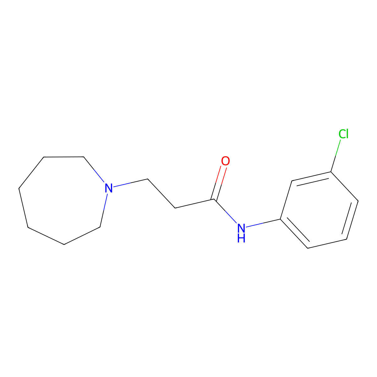 3-(azepan-1-yl)-N-(3-chlorophenyl)propanamide molecular structure, CAS 429621-59-0