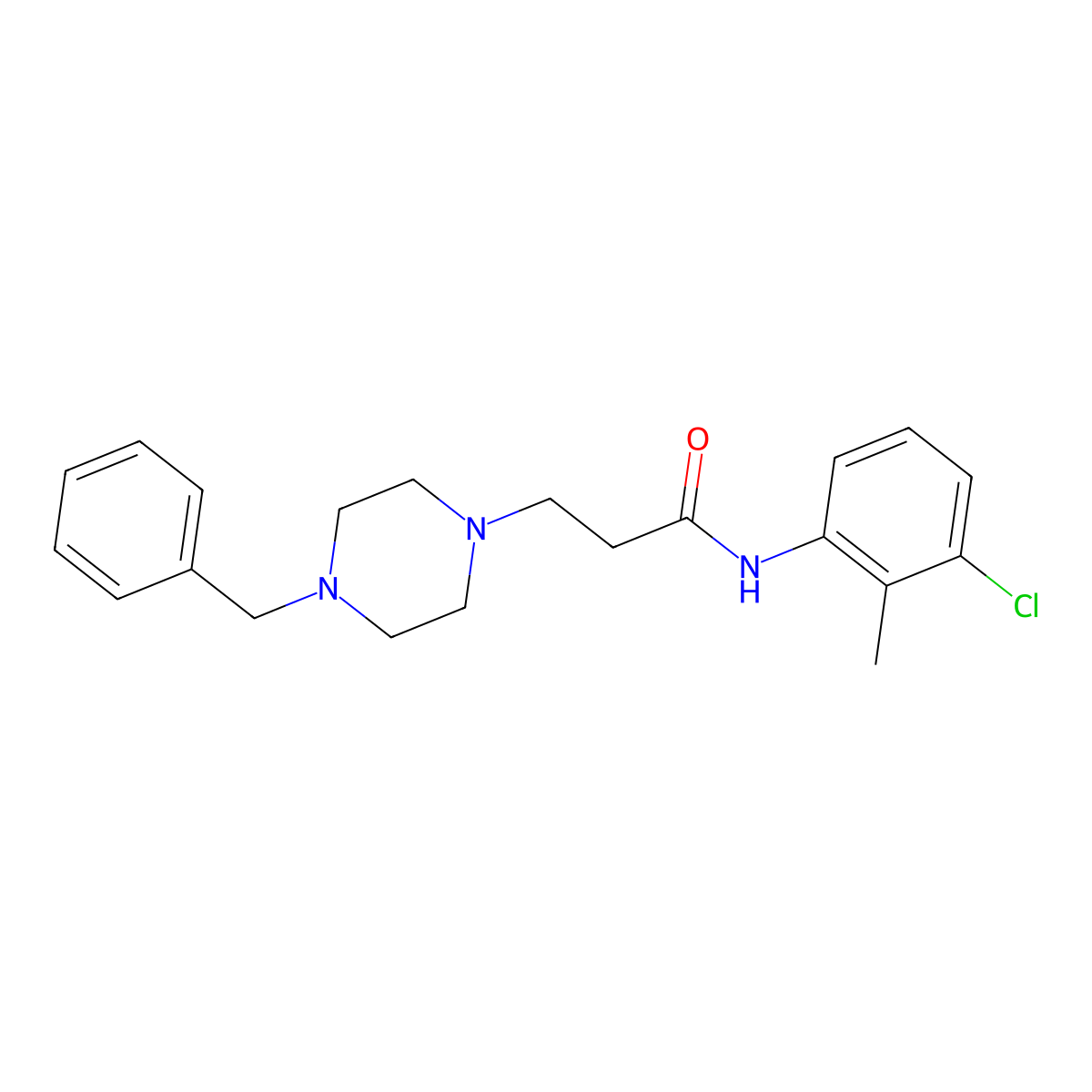 3-(4-benzylpiperazin-1-yl)-N-(3-chloro-2-methylphenyl)propanamide molecular structure, CAS 429621-70-5