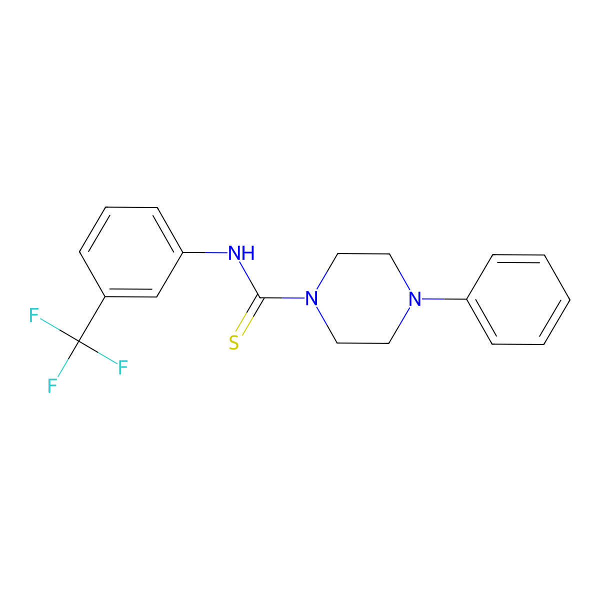 4-phenyl-N-[3-(trifluoromethyl)phenyl]piperazine-1-carbothioamide molecular structure, CAS 429621-74-9