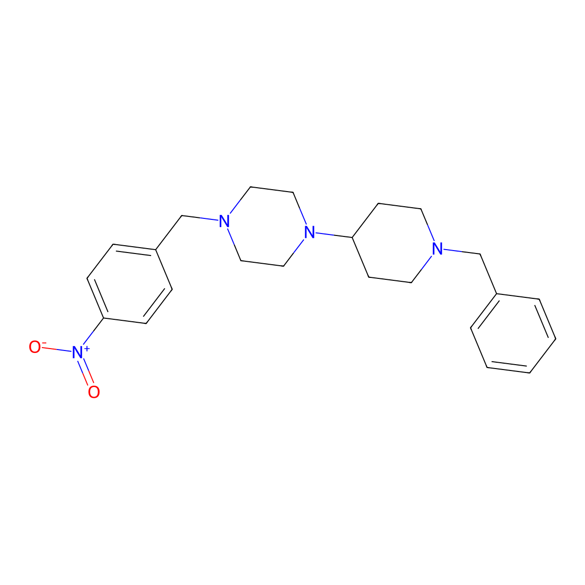 1-(1-Benzylpiperidin-4-yl)-4-[(4-nitrophenyl)methyl]piperazine molecular structure, CAS 429621-80-7