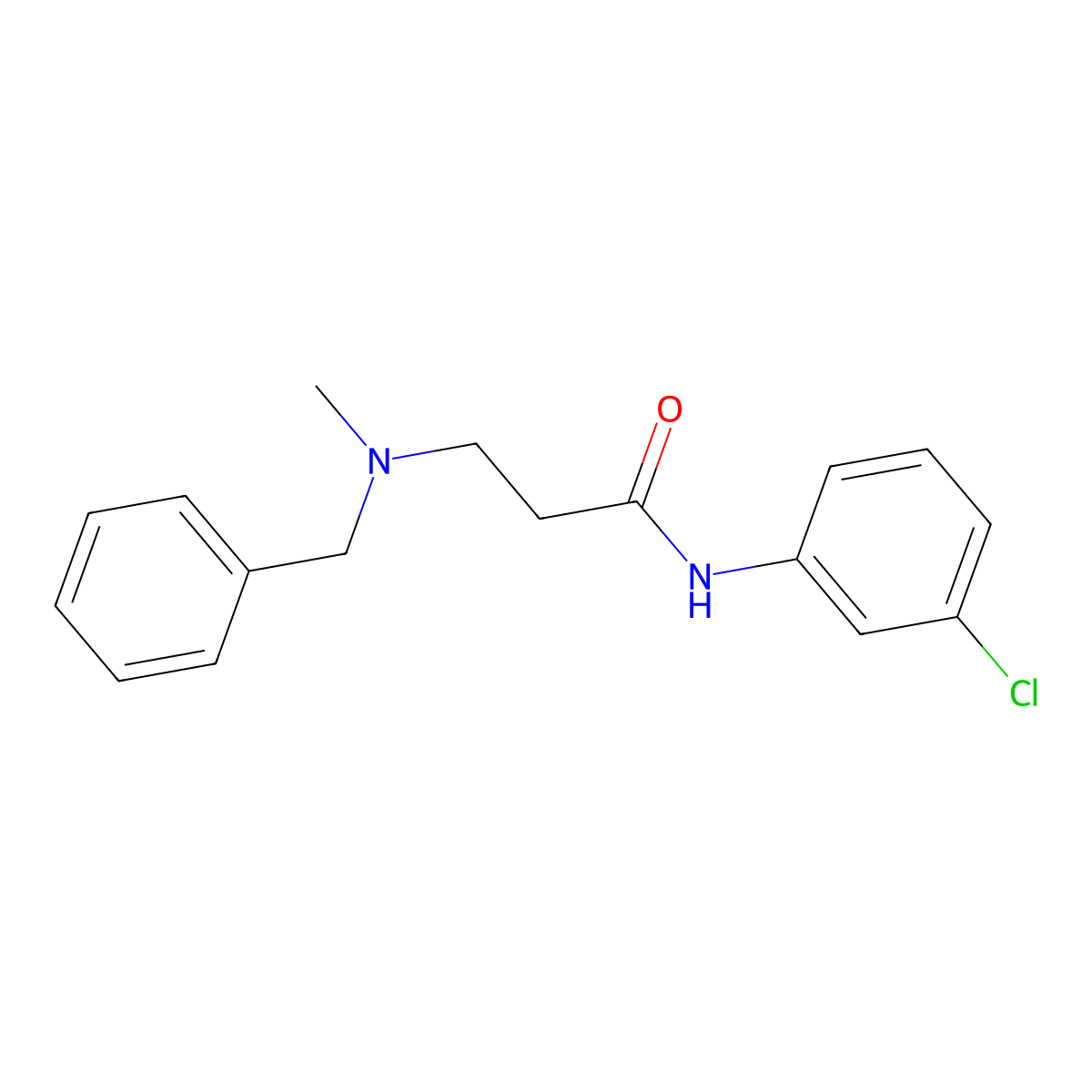 3-[benzyl(methyl)amino]-N-(3-chlorophenyl)propanamide molecular structure, CAS 429621-86-3