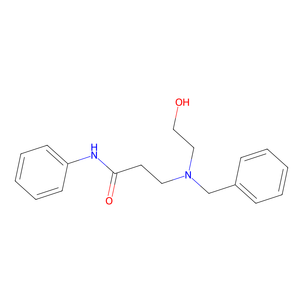 3-[benzyl(2-hydroxyethyl)amino]-N-phenylpropanamide molecular structure, CAS 429621-95-4