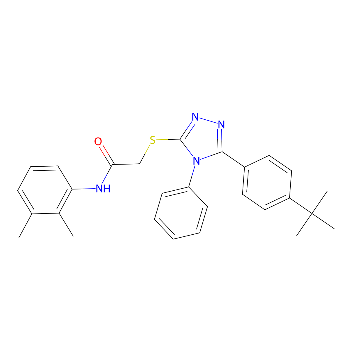 2-{[5-(4-tert-butylphenyl)-4-phenyl-4H-1,2,4-triazol-3-yl]sulfanyl}-N-(2,3-dimethylphenyl)acetamide molecular structure, CAS 429621-97-6