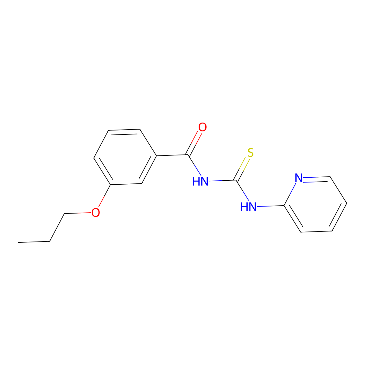 3-propoxy-N-(pyridin-2-ylcarbamothioyl)benzamide molecular structure, CAS 429622-08-2