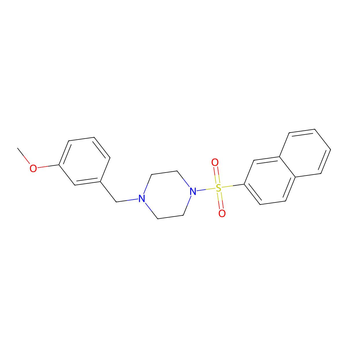 1-[(3-Methoxyphenyl)methyl]-4-naphthalen-2-ylsulfonylpiperazine molecular structure, CAS 429622-12-8