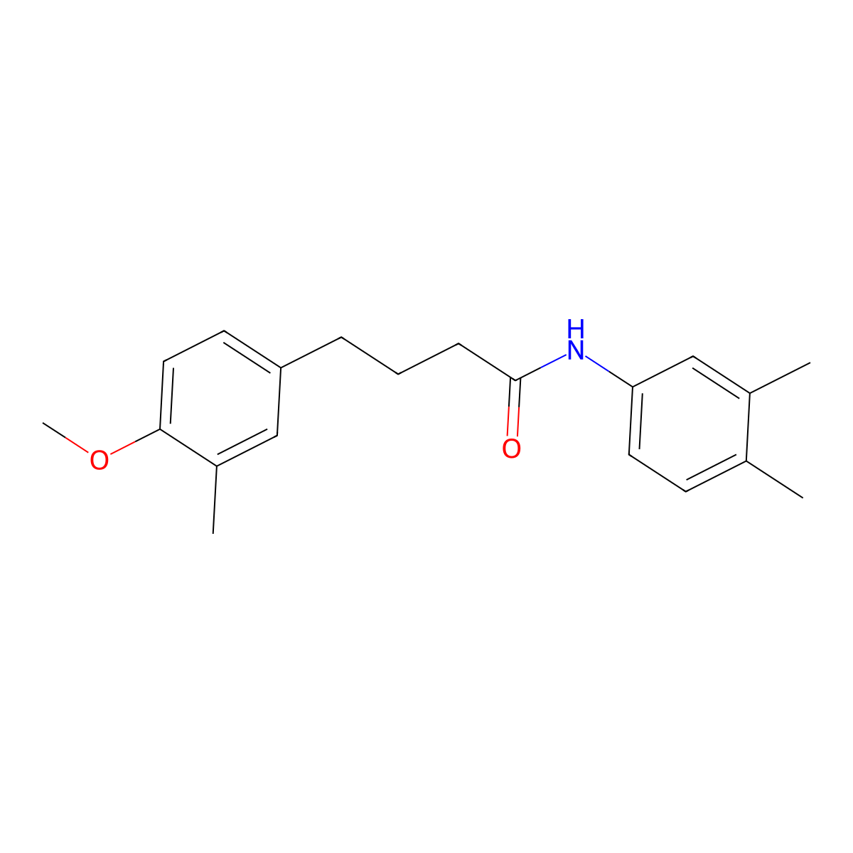 N-(3,4-dimethylphenyl)-4-(4-methoxy-3-methylphenyl)butanamide molecular structure, CAS 429622-17-3