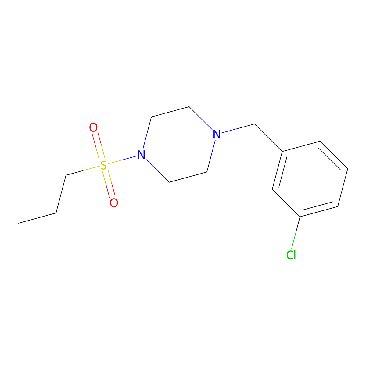 1-(3-Chlorobenzyl)-4-(propylsulfonyl)piperazine molecular structure, CAS 429622-19-5