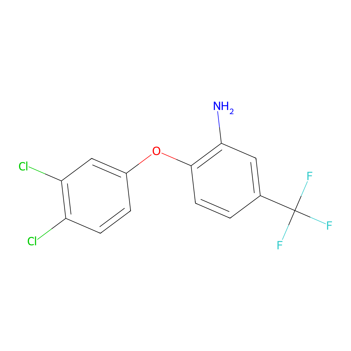 2-(3,4-Dichlorophenoxy)-5-(trifluoromethyl)phenylamine molecular structure, CAS 429622-22-0