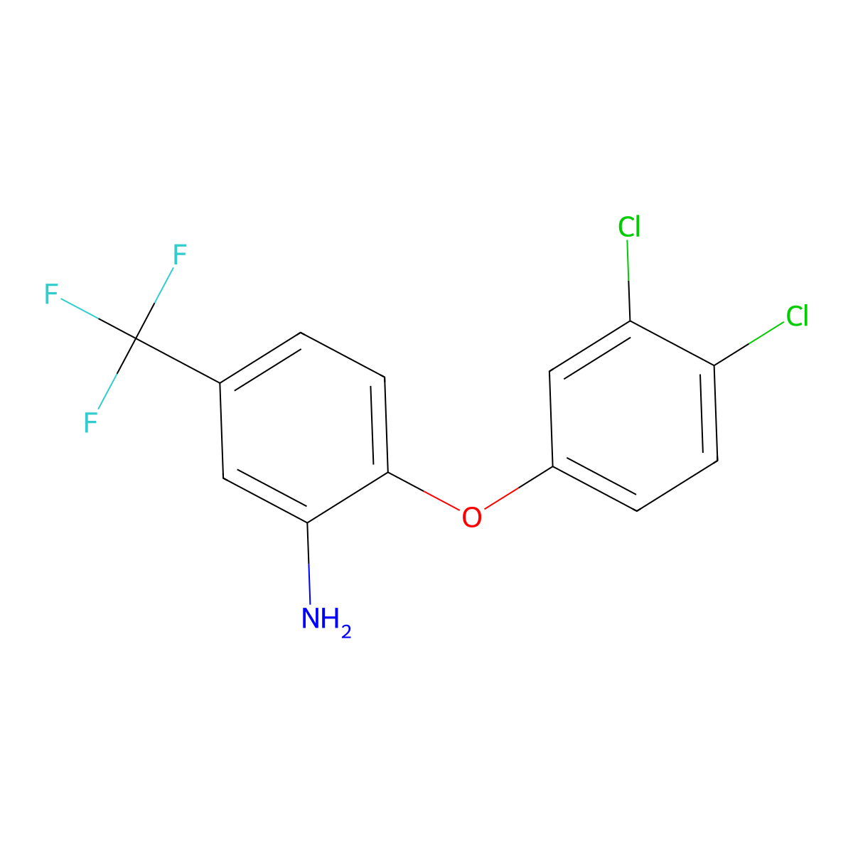 2-(3,4-Dichlorophenoxy)-5-(trifluoromethyl)phenylamine molecular structure, CAS 429622-22-0
