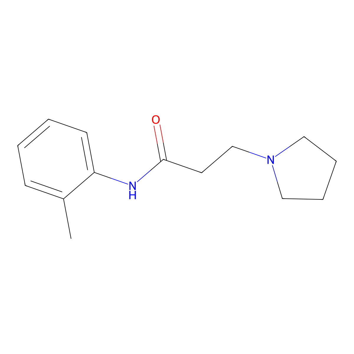 N-(2-methylphenyl)-3-pyrrolidin-1-ylpropanamide molecular structure, CAS 429622-23-1