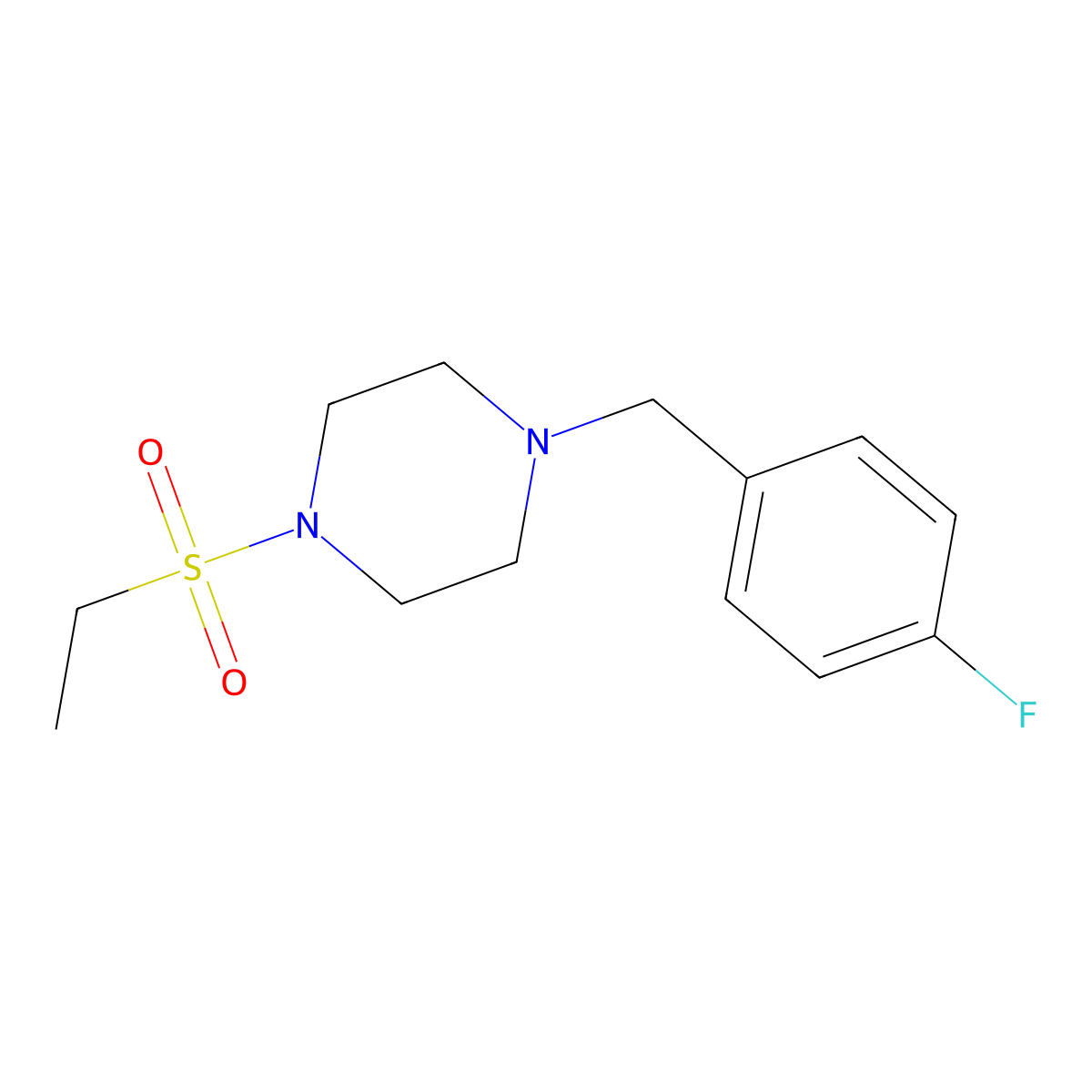 1-(Ethylsulfonyl)-4-(4-fluorobenzyl)piperazine molecular structure, CAS 429622-46-8