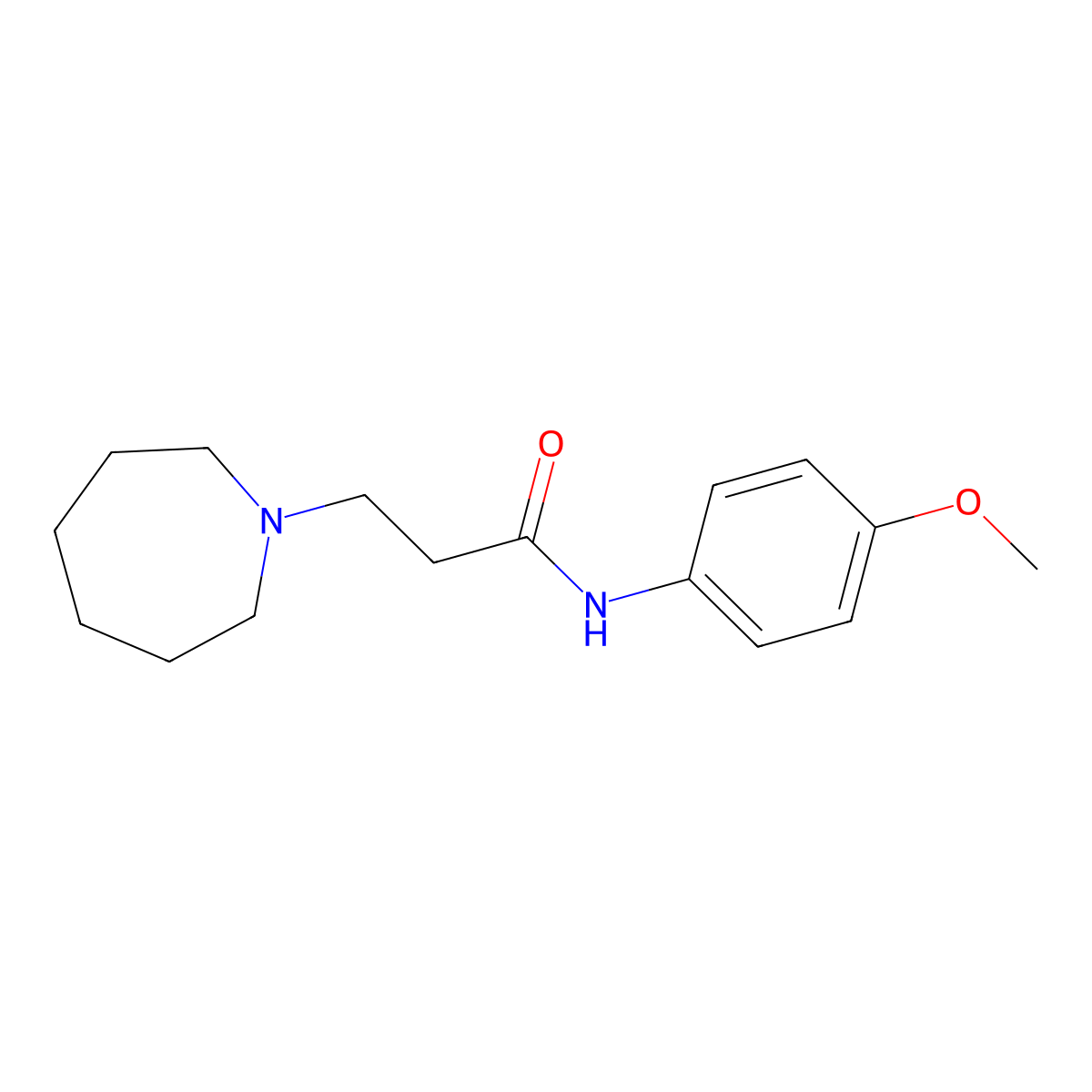 3-(azepan-1-yl)-N-(4-methoxyphenyl)propanamide molecular structure, CAS 429622-59-3