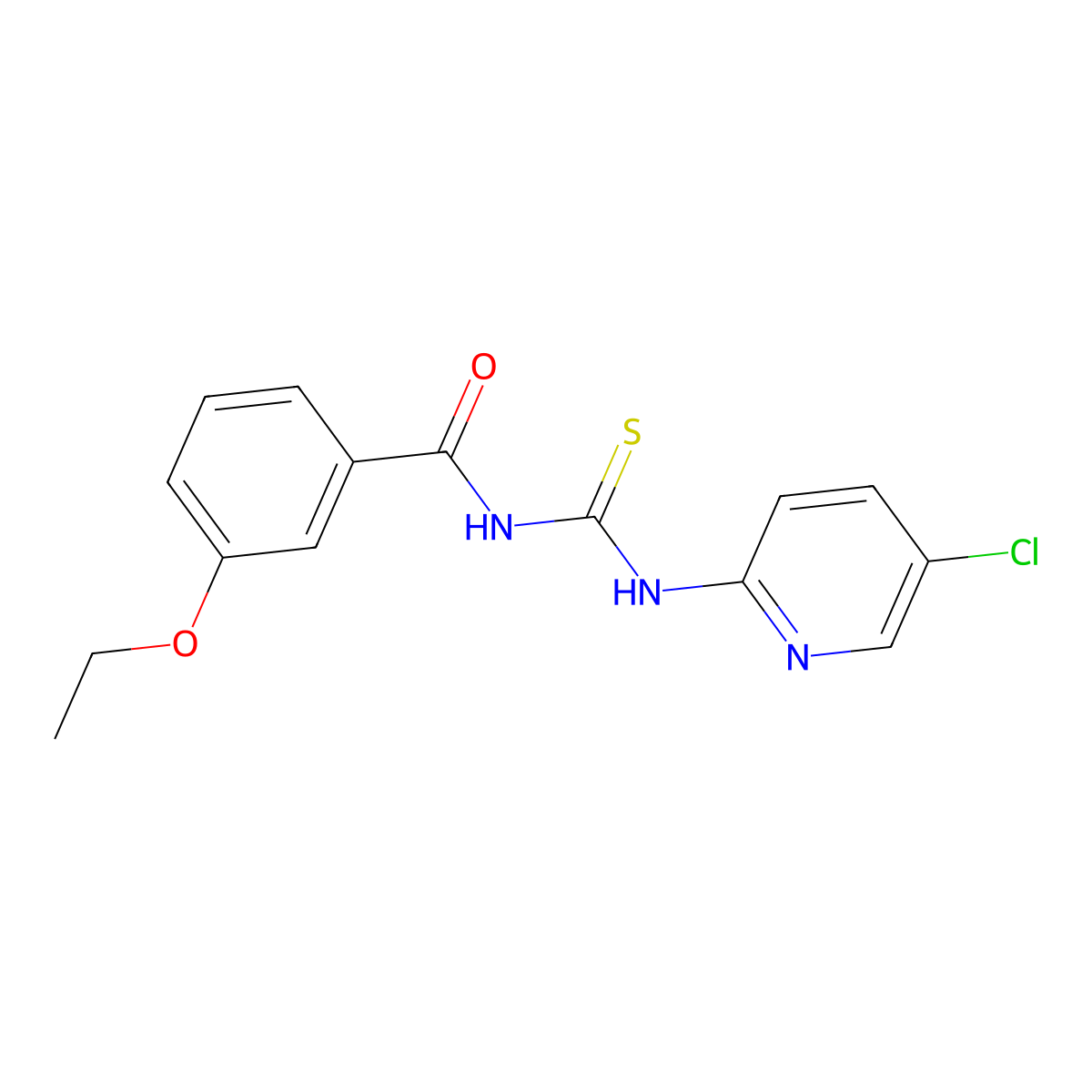 N-[(5-chloropyridin-2-yl)carbamothioyl]-3-ethoxybenzamide molecular structure, CAS 429622-60-6