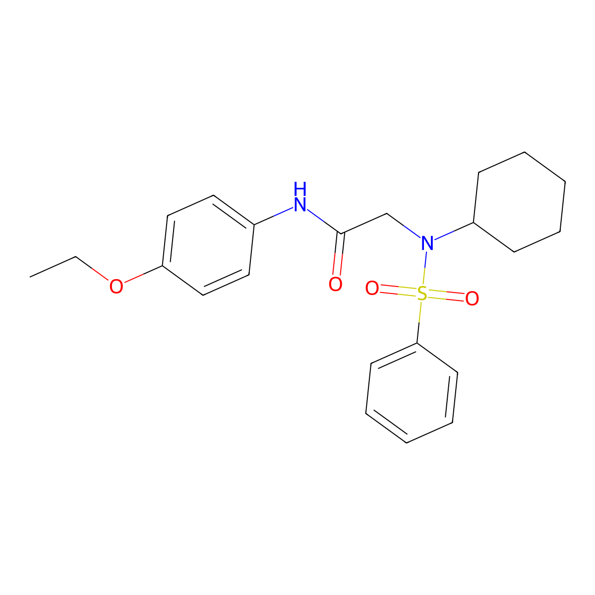 2-[benzenesulfonyl(cyclohexyl)amino]-N-(4-ethoxyphenyl)acetamide molecular structure, CAS 429622-62-8