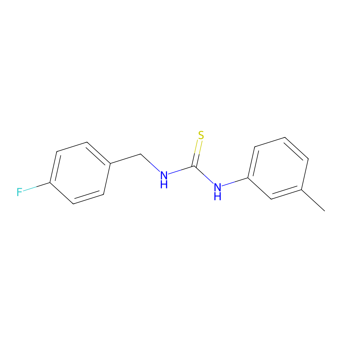 1-[(4-Fluorophenyl)methyl]-3-(3-methylphenyl)thiourea molecular structure, CAS 429622-66-2