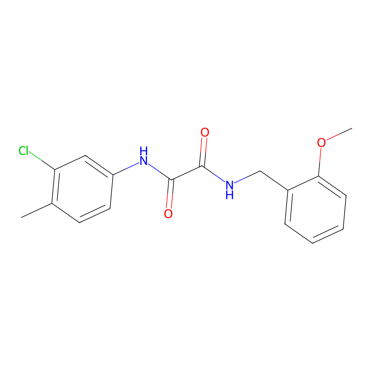 N-(3-chloro-4-methylphenyl)-N'-(2-methoxybenzyl)ethanediamide molecular structure, CAS 429622-79-7