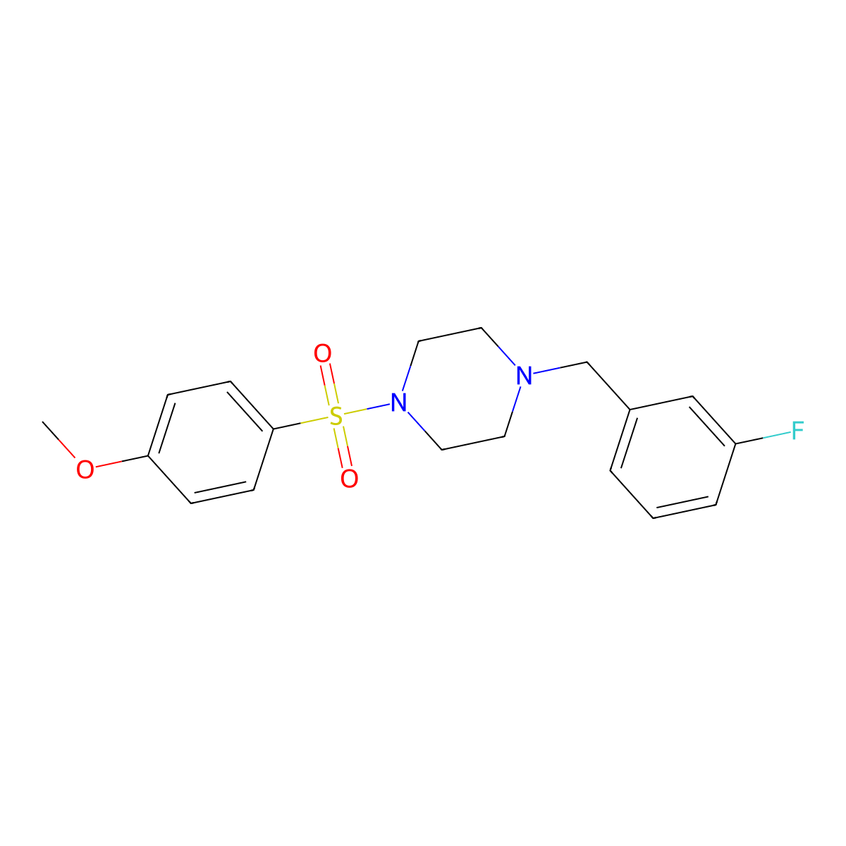 1-(3-Fluorobenzyl)-4-[(4-methoxyphenyl)sulfonyl]piperazine molecular structure, CAS 429622-81-1