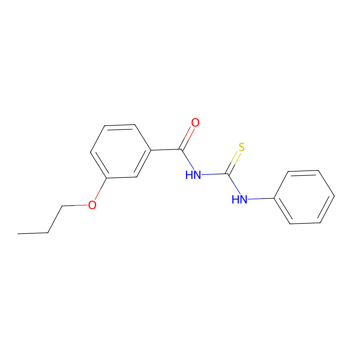 N-(phenylcarbamothioyl)-3-propoxybenzamide molecular structure, CAS 429622-92-4