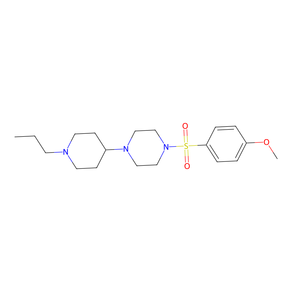 1-(4-Methoxyphenyl)sulfonyl-4-(1-propylpiperidin-4-yl)piperazine molecular structure, CAS 429622-98-0