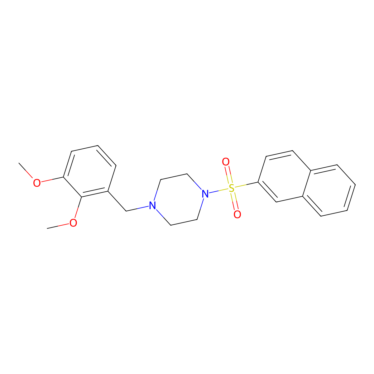 1-[(2,3-Dimethoxyphenyl)methyl]-4-naphthalen-2-ylsulfonylpiperazine molecular structure, CAS 429623-04-1