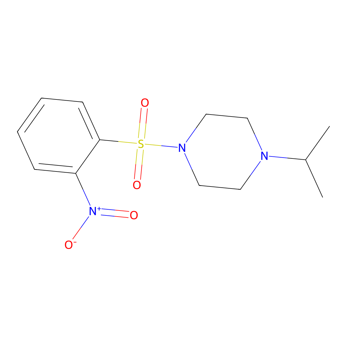 1-(2-Nitrophenyl)sulfonyl-4-propan-2-ylpiperazine molecular structure, CAS 429623-05-2