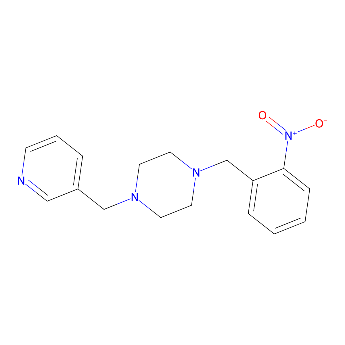 1-[(2-Nitrophenyl)methyl]-4-(pyridin-3-ylmethyl)piperazine molecular structure, CAS 429623-08-5