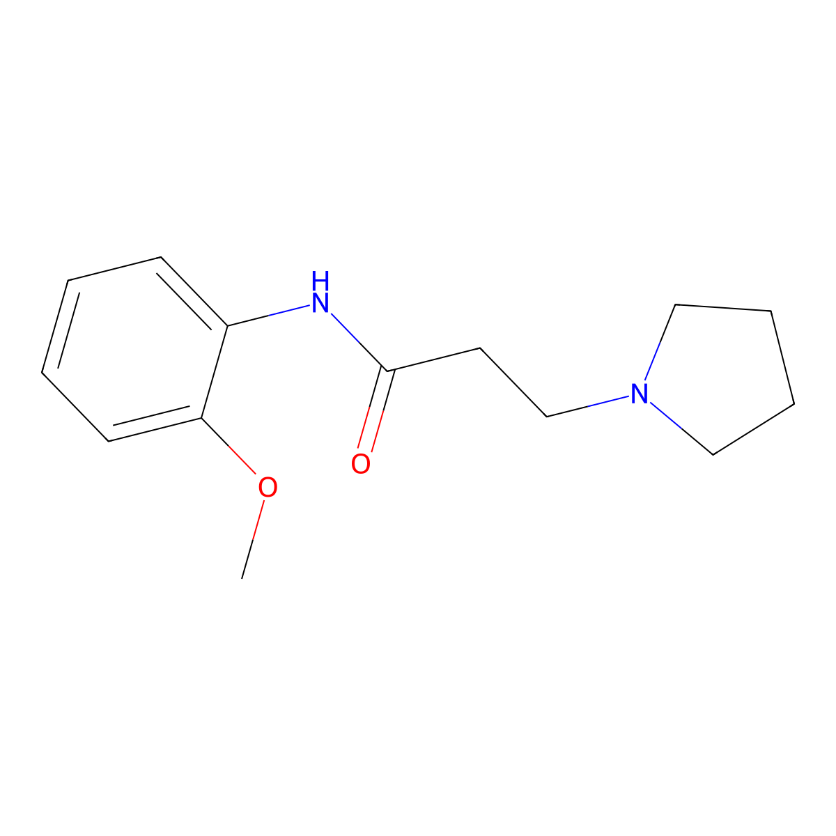 N-(2-methoxyphenyl)-3-pyrrolidin-1-ylpropanamide molecular structure, CAS 429623-22-3