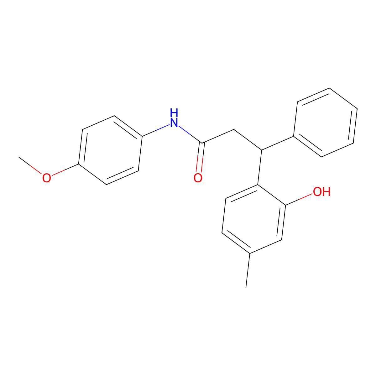 3-(2-hydroxy-4-methylphenyl)-N-(4-methoxyphenyl)-3-phenylpropanamide molecular structure, CAS 429623-38-1