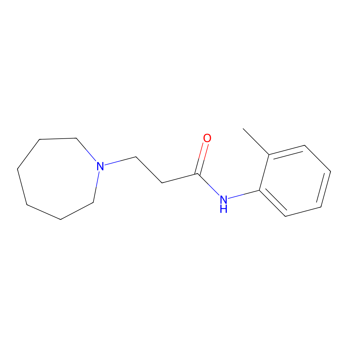 3-(azepan-1-yl)-N-(2-methylphenyl)propanamide molecular structure, CAS 429623-39-2