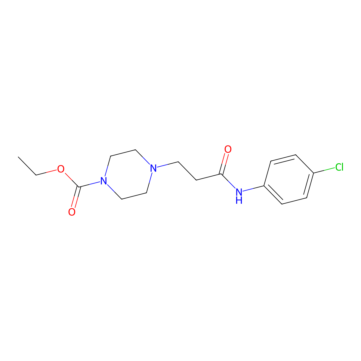 Ethyl 4-[3-(4-chloroanilino)-3-oxopropyl]piperazine-1-carboxylate molecular structure, CAS 429623-43-8