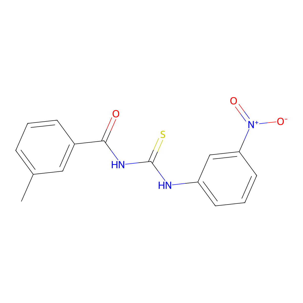 3-methyl-N-[(3-nitrophenyl)carbamothioyl]benzamide molecular structure, CAS 429623-45-0