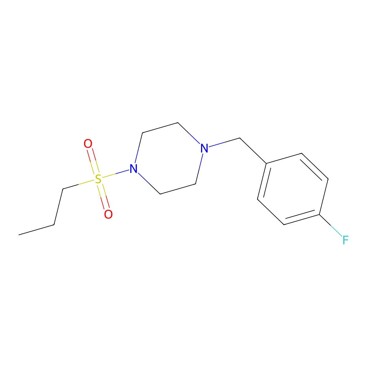 1-(4-Fluorobenzyl)-4-(propylsulfonyl)piperazine molecular structure, CAS 429623-47-2