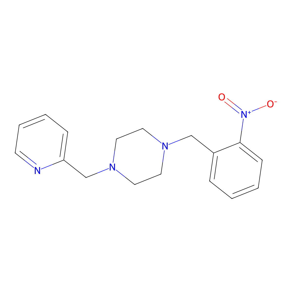 1-[(2-Nitrophenyl)methyl]-4-(pyridin-2-ylmethyl)piperazine molecular structure, CAS 429623-53-0