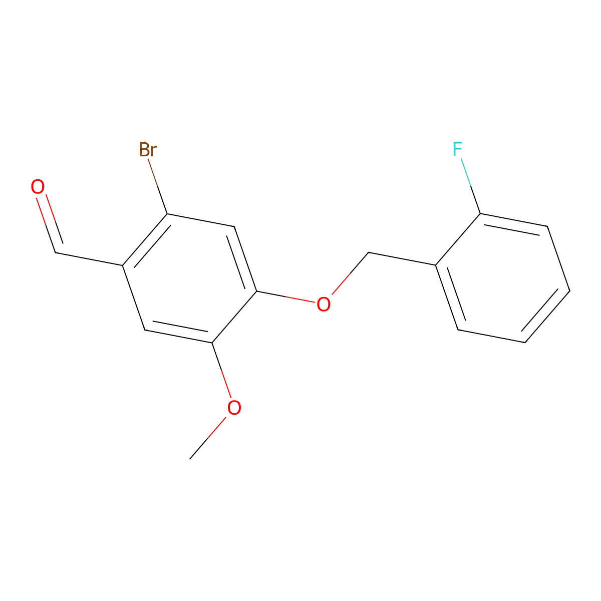 2-Bromo-4-((2-fluorobenzyl)oxy)-5-methoxybenzaldehyde molecular structure, CAS 429623-54-1