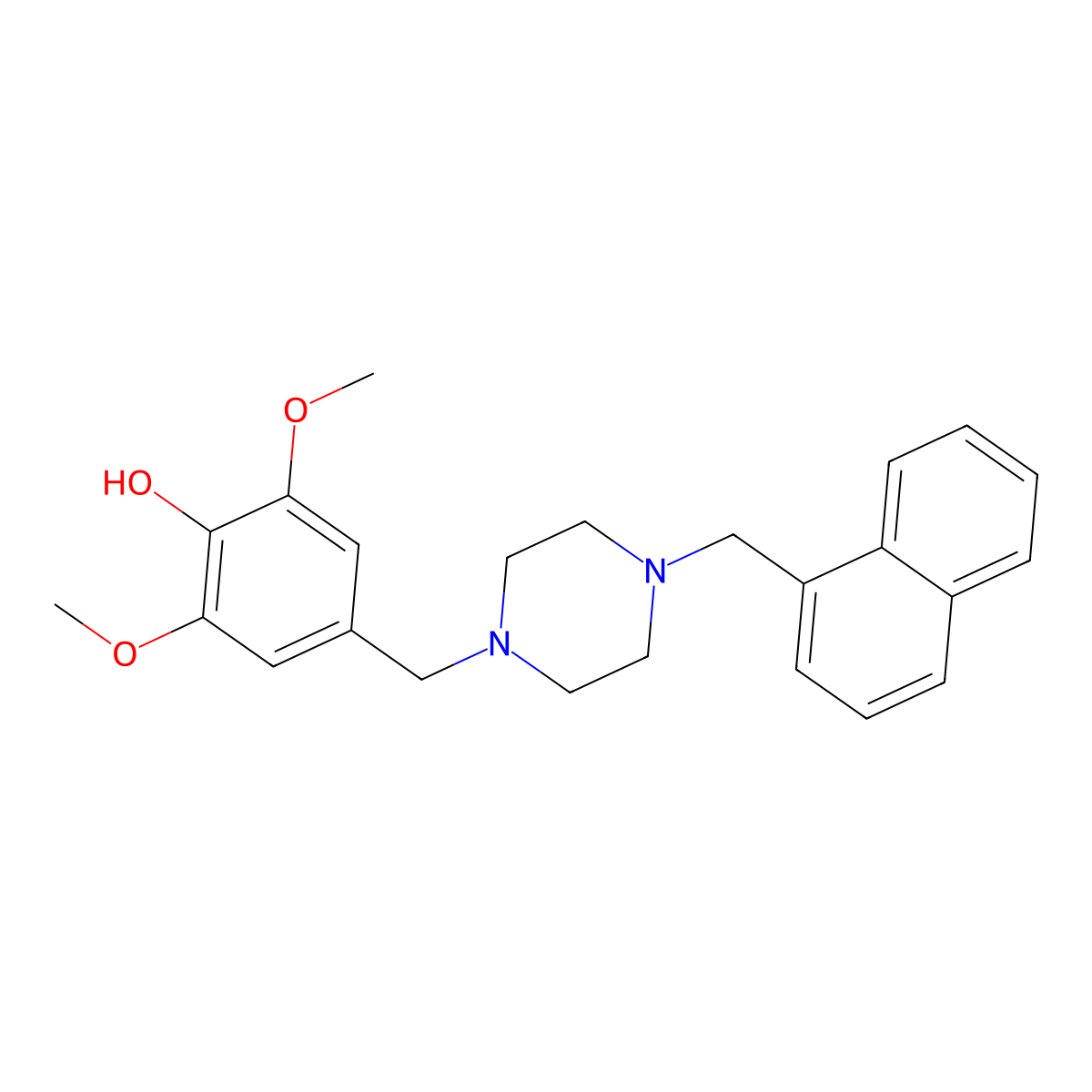 2,6-Dimethoxy-4-[[4-(naphthalen-1-ylmethyl)piperazin-1-yl]methyl]phenol molecular structure, CAS 429623-67-6