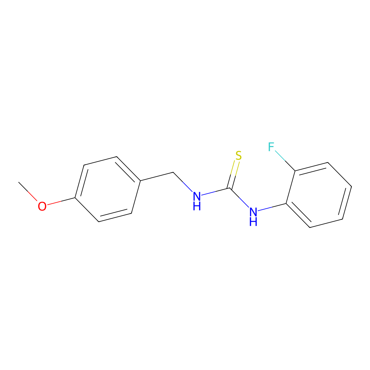 1-(2-Fluorophenyl)-3-(4-methoxybenzyl)thiourea molecular structure, CAS 429623-83-6