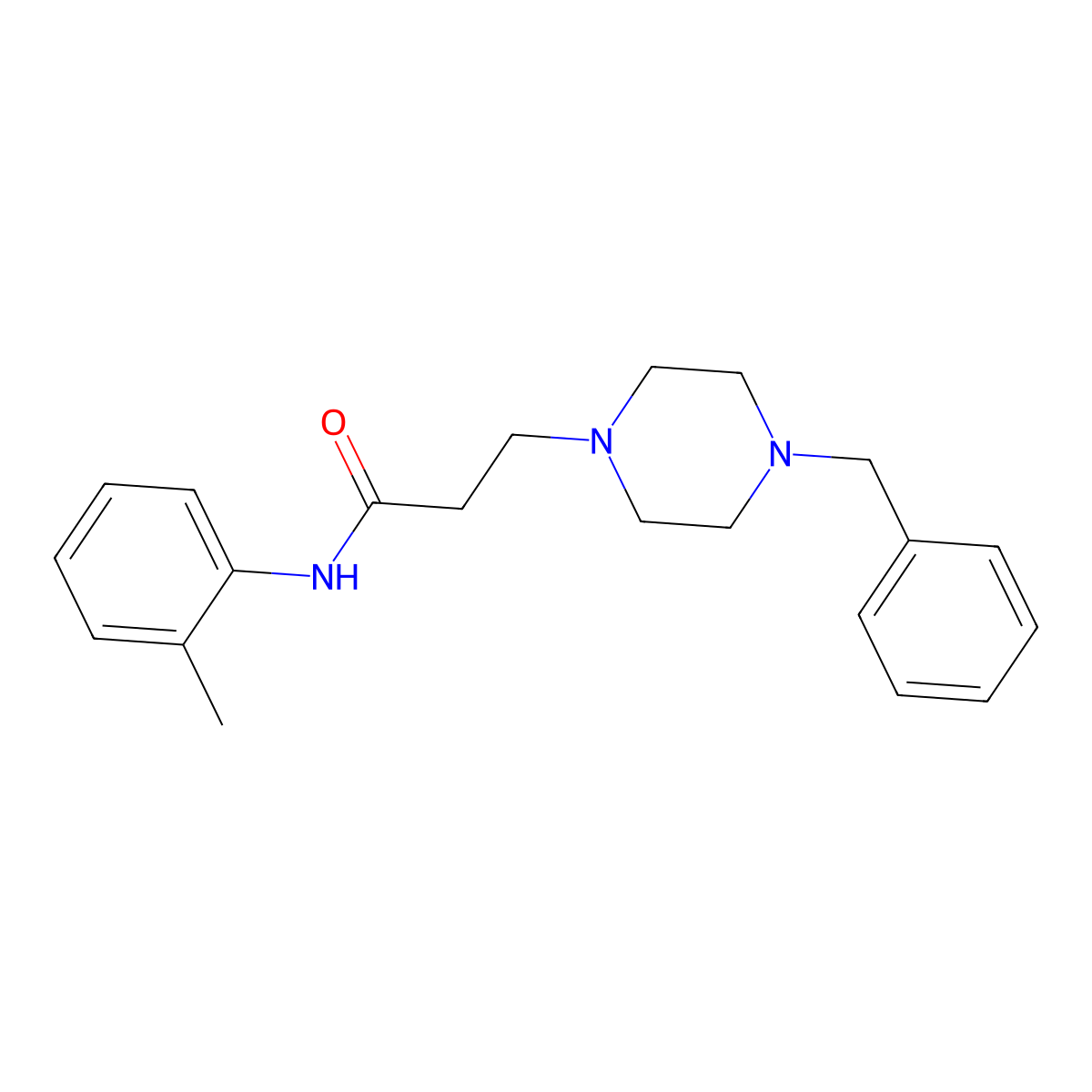 3-(4-benzylpiperazin-1-yl)-N-(2-methylphenyl)propanamide molecular structure, CAS 429623-88-1