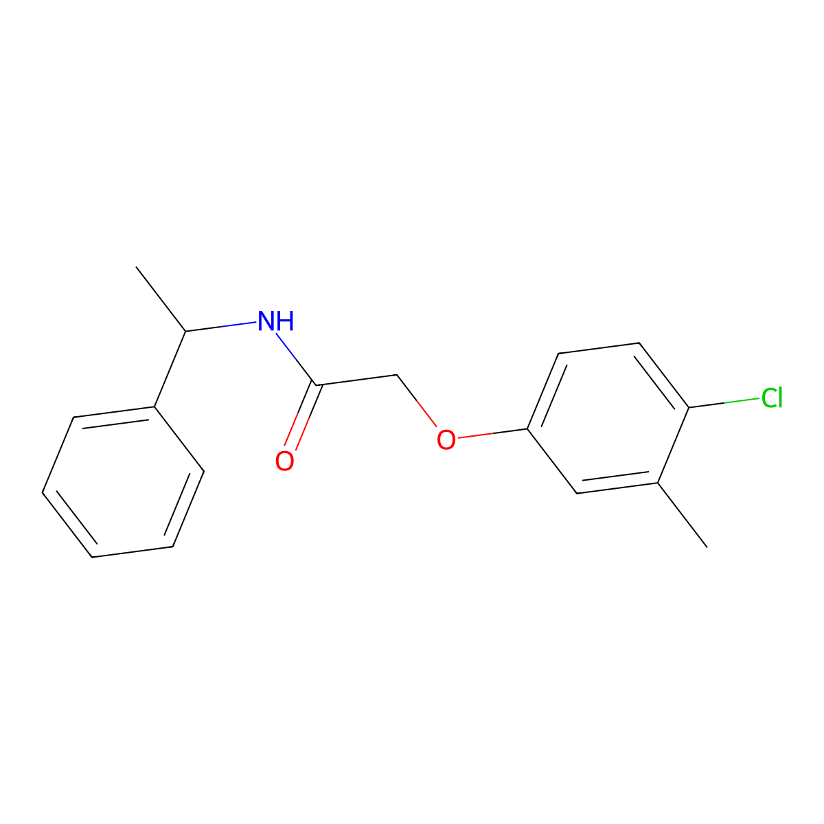2-(4-chloro-3-methylphenoxy)-N-(1-phenylethyl)acetamide molecular structure, CAS 429623-98-3