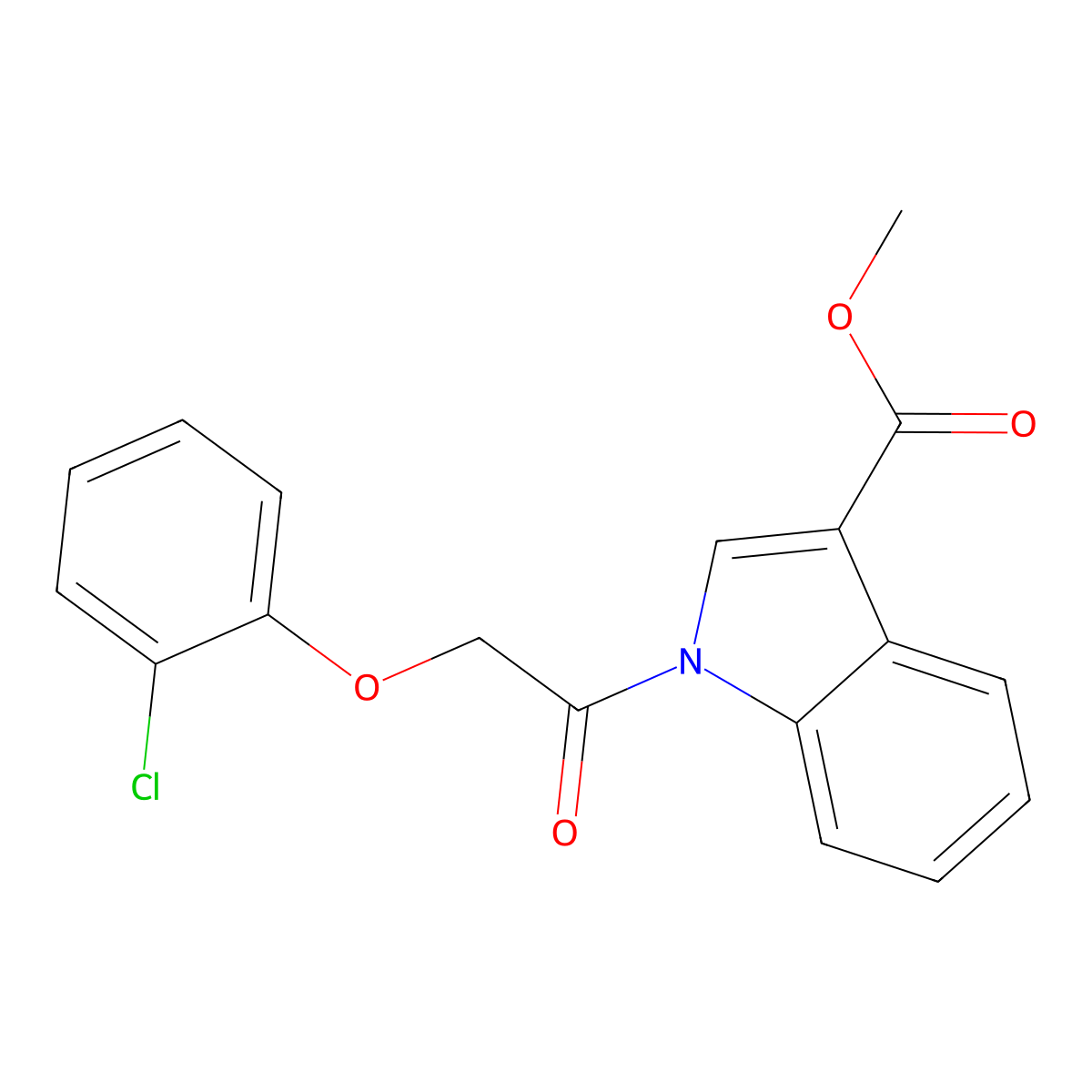 Methyl 1-[2-(2-chlorophenoxy)acetyl]indole-3-carboxylate molecular structure, CAS 429624-10-2