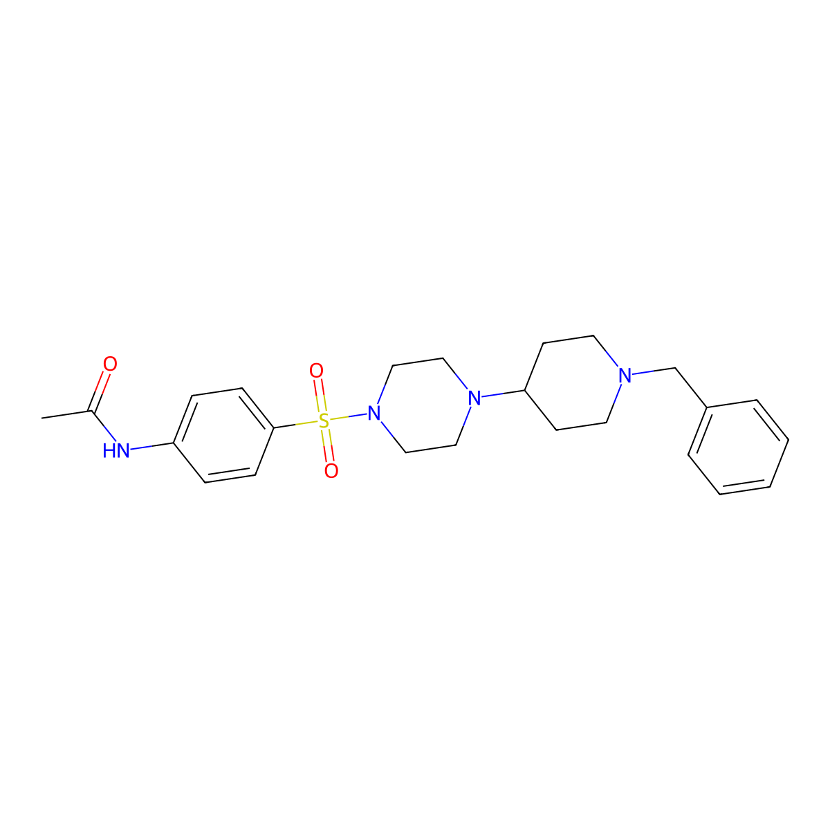N-[4-[4-(1-benzylpiperidin-4-yl)piperazin-1-yl]sulfonylphenyl]acetamide molecular structure, CAS 429624-11-3