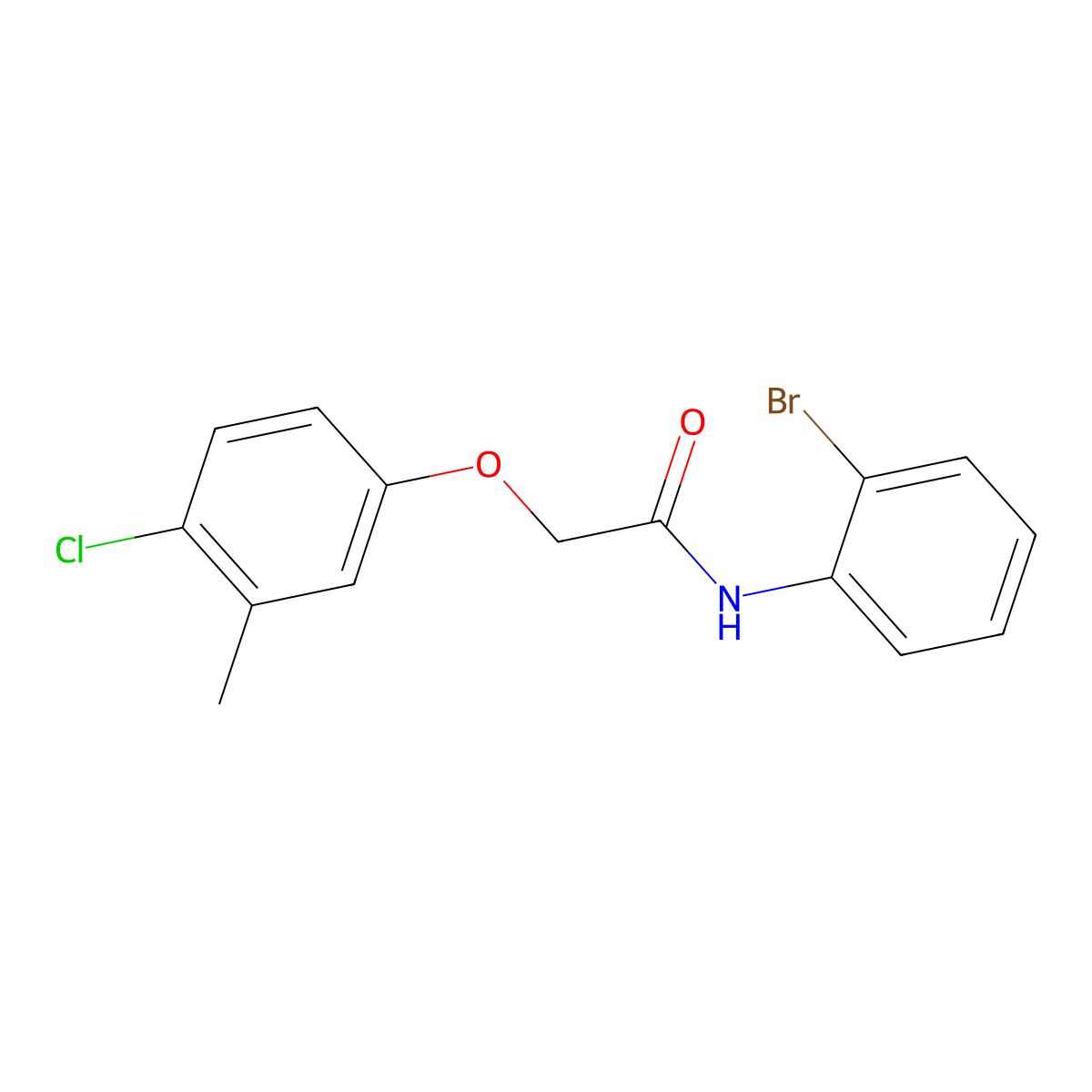 N-(2-bromophenyl)-2-(4-chloro-3-methylphenoxy)acetamide molecular structure, CAS 429624-20-4