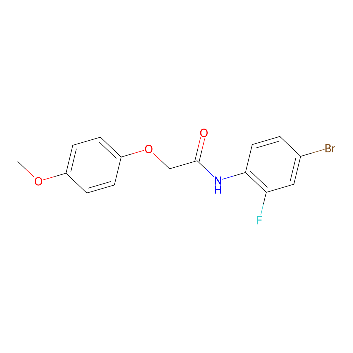 N-(4-bromo-2-fluorophenyl)-2-(4-methoxyphenoxy)acetamide molecular structure, CAS 429624-24-8
