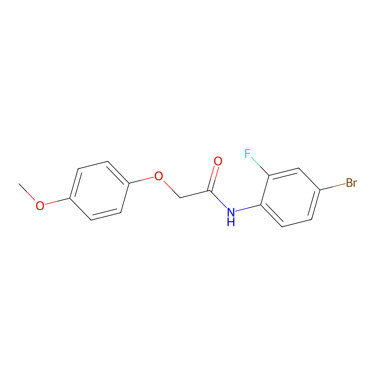 N-(4-bromo-2-fluorophenyl)-2-(4-methoxyphenoxy)acetamide molecular structure, CAS 429624-24-8