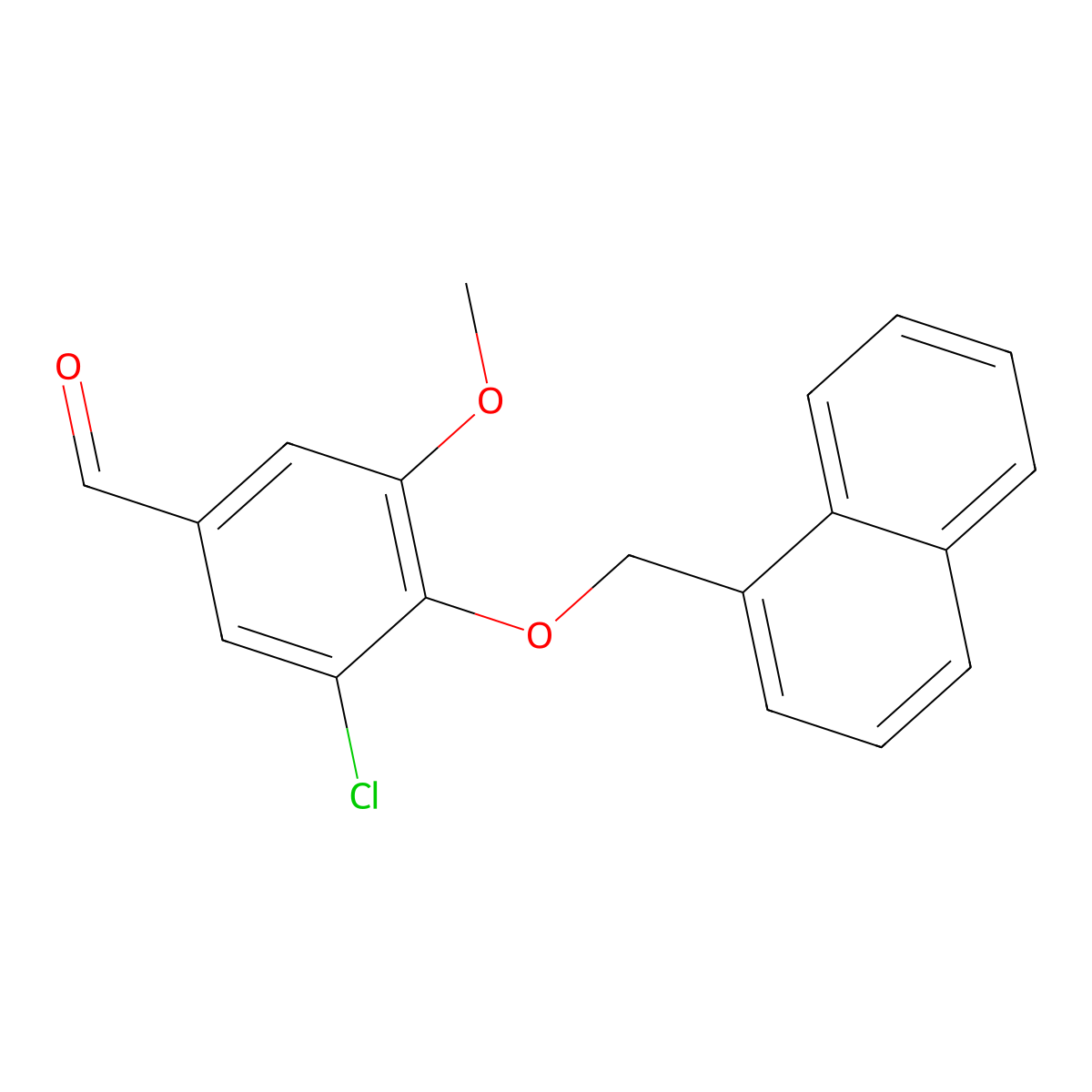 3-Chloro-5-methoxy-4-(naphthalen-1-ylmethoxy)benzaldehyde molecular structure, CAS 429624-26-0