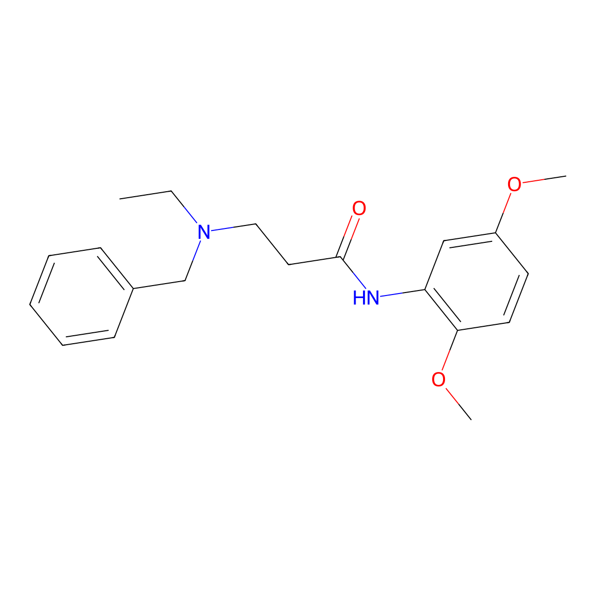 3-[benzyl(ethyl)amino]-N-(2,5-dimethoxyphenyl)propanamide molecular structure, CAS 429624-44-2