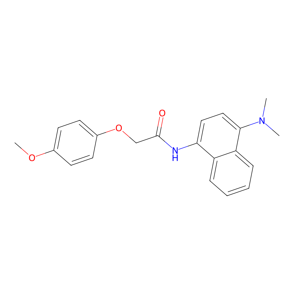 N-[4-(dimethylamino)naphthalen-1-yl]-2-(4-methoxyphenoxy)acetamide molecular structure, CAS 429624-49-7