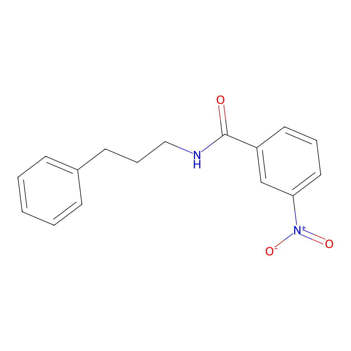 3-nitro-N-(3-phenylpropyl)benzamide molecular structure, CAS 429624-54-4